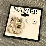 Napier Gold Tone Hoop Earrings Set of Two Photo 0