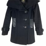 Mackage  Wool Cashmere Leather Trim Short Coat Jacket Black Size XS Photo 3