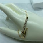 Gold Rhinestone Nail Adjustable Bracelet Photo 8