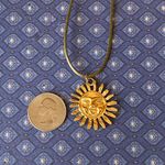 Handmade gold tone stainless steel sun boho retro vintage style necklace☀️ Photo 6