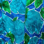 Adrianna Papell Vintage Blue Floral 100% Silk Satin Short Sleeve Dress Photo 7