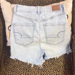 American Eagle Outfitters Blue Jean Shorts High-Waisted Frayed Hem Photo 1