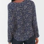 Urban Outfitters  Mayfair Drapery Surplice Top keyhole navy print Medium M Photo 1