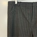 Tibi Grey and Pink Pinstripe Straight Leg Trouser Pants Size Medium Photo 2