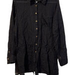 Tommy Bahama  Womens L‎ Black Long Sleeved Button Up Silk Wool Blend Sheer Shirt Photo 0