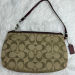 Coach y2k Brown Burgundy Signature Wristlet w/ Card Slots Photo 1
