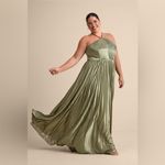 Lulus LULU’S Elaborate Charm Olive Green Satin Pleated Backless Maxi Dress Photo 8