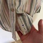 Lucky Brand  Women's Pastel Striped Button Down Workwear Shirt Size Large Photo 6