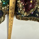 Vintage SNF Silk Sequin Beaded Top M Multicolor Geometric Whimsigoth Disco Party Size M Photo 3