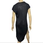 Mango  Casual Women’s Size XS Black Henley Front Short Sleeve T-Shirt Tee T Dress Photo 3