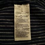 Old Navy  Size S Linen Blend Dress Button Front Midi Pockets Navy Blue Striped Photo 3