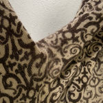 White + Warren Cashmere Brown Cream V Neck Button Down Cardigan Large Photo 6