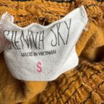 Sienna Sky Mustard Yellow Black Stripe Wide Leg Cropped Pants Size S Photo 2