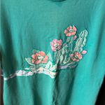 Women’s Vintage Screen Stars Best Turquoise Cactus Short Sleeve Shirt Size XL Green Photo 1