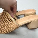 Raye Revolve  Tan Leather Crochet Slip On Mule Heels Womens 8.5 Boho Beachy Photo 3