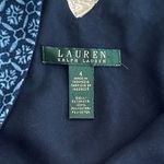 Ralph Lauren LAUREN Geo Tile Print Indigo Sky V-Neck Flutter Hem Dress Size 4 Photo 3