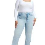 Good American NWT  Good Boy Straight Curve Jeans Indigo Light Wash Women Blue 16 Photo 0