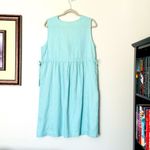 Sundance Light Blue Aqua Sleeveless 100% Linen Dress Size Large Photo 6