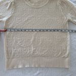 Cream Knit Short Sleeve women’s Sweater size xsmall Photo 4