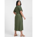 Bloomchic NWT  army green button front belted midi dress Photo 1