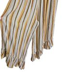 Angie  Striped Yellow Bodice Ruffled Jumpsuit Romper 100% Rayon Sz L Photo 3