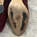 Massimo Dutti Massimo‎ Dutti Maroon Suede Ankle Strap Black Leather Chunky Heels Size 6.5/37 Photo 9