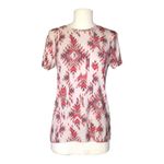 L'Agence  Ressi Tan Multi Ganado Print Crew Neck Tee Shirt Petite Small NWT Photo 1