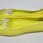 Tory Burch NEW Womens Minnie Travel Ballet Flats Blazing Yellow Neon Size 7 NWOB Photo 3