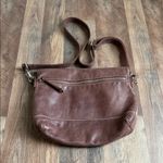 Roots  Canada Emma Bag Leather Foldover Crossbody Colorblock Brown and Taupe Photo 8