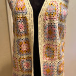House of Harlow 1960 Coastal Granny Square Knit Crochet Pastel Open Vest OSFM Pink Size undefined Photo 0