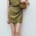 Mango 🆕 MNG |  Lyocell Draped Wrap Dress Photo 0