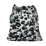 EXPRESS  Y2K Black & White Floral Cowl Neck Tank Top Photo 2
