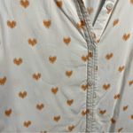 BeachLunchLounge White and Orange Heart Blouse XS Photo 3