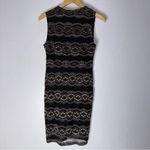 Nightcap  Moroccan Black Gold Lace V Neck Dress Size 3 Medium CP‎ Photo 3