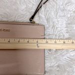 Michael Kors Large Zip Clutch Wristlet Bag Pink Leather Wallet Purse Photo 5