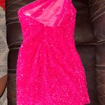 Lucy in the Sky  Magenta Sequin Mini Dress Photo 1
