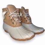 Sperry  Women's Saltwater Duck Boots - White and Tan Photo 1
