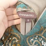 Anthropologie Ranna Gill Beaded Sequin
Paisley Teal Maxi Dress Size 0 Photo 3