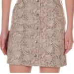 potter's pot Mini Skirt Snakeskin Print Faux Button Front Pull-on Size L Large Photo 0