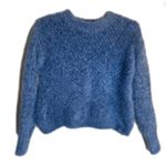 AQUA Cozy Fuzzy Blue Textured Sweater Size XS Photo 2