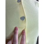 Christopher & Banks cardigan sweater ruffle hem heart button yellow Photo 2