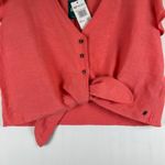 Roxy NWT ‎ Women's XL Sweeter Than This Button Up Tie Front Ruffle Sleeve Top Photo 11