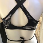 Athleta  Floral Fiore Wrap Black Bikini Swim Top UPF 50+ Women's Size XS Photo 4