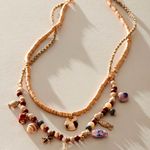 Free People  Chic Gold and Tan Beaded Necklace Photo 0