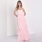 Lulus LULU’S Seriously Sensational Light Pink Strapless Tiered Maxi Dress Photo 2