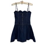 Meshki NWT Cheyenne Scalloped Denim Mini Dress Size XS Basque Waist Indigo Blue Photo 5