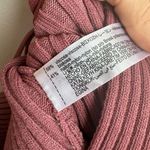 ZARA Pink Ribbed Heavy Knit Tie Front Cardigan Cropped Sweater Size Small Photo 6