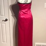 Jessica McClintock Gunne Sax Vintage Y2k Satin Colorful Coquette Retro Sexy Strapless Fitted Bodice Pencil Bardot Minimalist Piping Trim Formal Evening Prom Audrey Gown  Photo 2