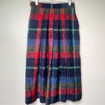 Geiger Austria Wool Pleated Skirt Womens 38 Colorful Plaid w/ Pockets & Lined Photo 1