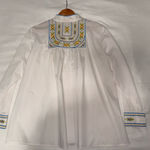 Bob Mackie  Wearable Art Embroidered Floral Bib Blouse Medium Photo 6